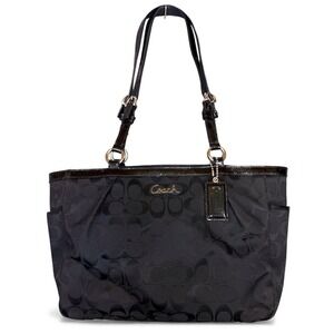 Vintage Y2K Coach Gallery Signature Shoulder Bag Womens Black C Logo East West